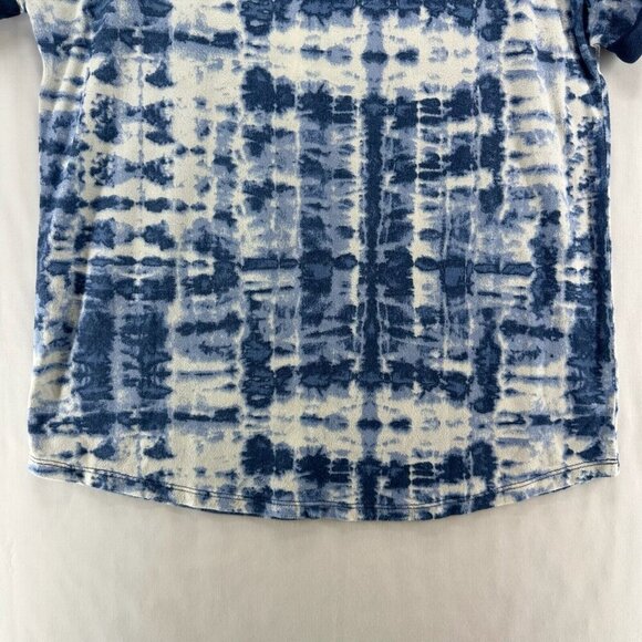 Lucky Brand Pajama Top Womens Sz L Tie Dye Round Neck Cuff Dolman Sleeve Blue - Picture 4 of 10